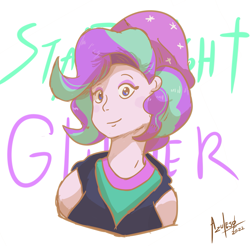 Size: 1689x1663 | Tagged: safe, artist:azulejo, derpibooru import, starlight glimmer, human, equestria girls, fanart, female, looking at you, smiling, solo, solo female