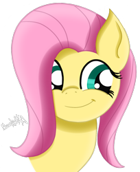 Size: 1294x1587 | Tagged: safe, artist:moonlightatlm, derpibooru import, fluttershy, pegasus, pony, bust, female, simple background, solo, transparent background