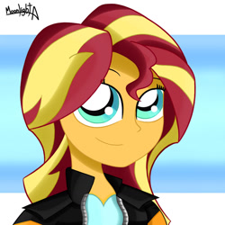 Size: 1280x1280 | Tagged: safe, artist:moonlightatlm, derpibooru import, sunset shimmer, equestria girls, bust, female, solo