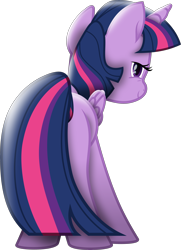 Size: 3421x4715 | Tagged: safe, artist:lincolnbrewsterfan, derpibooru import, twilight sparkle, twilight sparkle (alicorn), alicorn, pony, my little pony: the movie, the one where pinkie pie knows, .svg available, butt, covering, female, folded wings, lidded eyes, looking at you, looking back, mare, mid-blink screencap, movie accurate, out of context, plot, seductive, show moviefied, simple background, smiling, smiling at you, smirk, solo, solo female, strategically covered, stupid sexy twilight, sultry, svg, tail, tail censor, tail covering, transparent background, twibutt, vector, wings