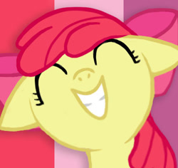 Size: 389x367 | Tagged: safe, artist:swnn1218, derpibooru import, apple bloom, earth pony, pony, adorabloom, avatar, cute, eyes closed, female, filly, foal, grin, smiling, solo