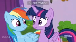 Size: 1024x576 | Tagged: safe, derpibooru import, screencap, rainbow dash, twilight sparkle, twilight sparkle (alicorn), alicorn, pony, spoiler:deep tissue memories, deep tissue memories, duo, watermark