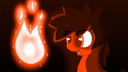 Size: 3840x2160 | Tagged: safe, artist:monycaalot, derpibooru import, oc, oc only, oc:mony caalot, earth pony, pony, abstract background, earth pony oc, female, fire, light, lightning, magic, solo, three quarter view