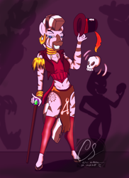 Size: 2091x2867 | Tagged: safe, artist:adhiguna, artist:johnathon-matthews, derpibooru import, zecora, anthro, clothes, costume, deviantart watermark, hooves, human skull, nightmare night, nightmare night costume, obtrusive watermark, old art, shadow man, shadowman, the princess and the frog, voodo doctor, watermark, witch doctor