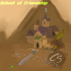 Size: 2000x2000 | Tagged: safe, artist:adhiguna, artist:johnathon-matthews, derpibooru import, fallout equestria, deviantart watermark, fallout, location, obtrusive watermark, old art, school of friendship, watermark