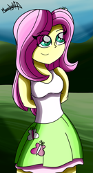 Size: 1683x3123 | Tagged: safe, artist:moonlightatlm, derpibooru import, fluttershy, equestria girls, clothes, female, skirt, solo