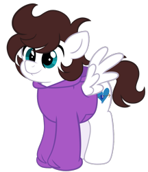 Size: 875x1013 | Tagged: safe, artist:saveraedae, derpibooru import, oc, oc only, oc:markpony, pegasus, pony, clothes, colt, foal, hoodie, male, ponified, show accurate, simple background, solo, teenager, the mark side, transparent background
