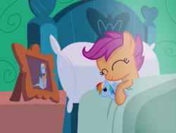 Size: 953x720 | Tagged: safe, artist:mlplary6, derpibooru import, rainbow dash, scootaloo, pegasus, pony, cute, doll, female, filly, foal, photography, sleeping, smiling, toy