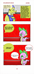 Size: 592x1280 | Tagged: safe, artist:spike-love, derpibooru import, spike, anthro, dragon, comic:the legendary dragon story, angry, baby, baby dragon, character:yang-fu, cloud, cloudy, comic, happy, kung fu, male, my little pony, sadness, strong, strong dragon, talking, temple, training room