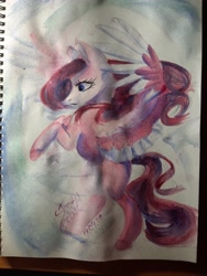 Size: 3024x4032 | Tagged: safe, artist:stormcloud-yt, derpibooru import, oc, oc only, pegasus, pony, pegasus oc, rearing, solo, traditional art, wings