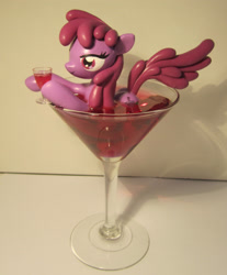 Size: 2230x2689 | Tagged: safe, artist:earthenpony, derpibooru import, berry punch, berryshine, pony, 2015, alcohol, cocktail, craft, cup, cup of pony, drink, high res, irl, micro, photo, sculpture