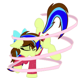 Size: 4096x4096 | Tagged: safe, artist:justapone, derpibooru import, oc, oc only, alicorn, alicorn oc, art trade, balancing, bow, clothes, colored, dancing, eyes closed, female, flat colors, gritted teeth, gymnastics, hair bow, horn, leotard, rhythmic gymnastics, ribbon, simple background, solo, transparent background, wings