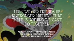 Size: 1280x720 | Tagged: safe, derpibooru import, edit, editor:quoterific, idw, king sombra, pony, unicorn, siege of the crystal empire, male, open mouth, solo, stallion, text