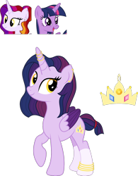 Size: 1412x1806 | Tagged: safe, artist:littlejurnalina, derpibooru import, twilight sparkle, twilight sparkle (alicorn), oc, oc:sweet little lemon, alicorn, pony, alicorn oc, colored wings, female, folded wings, full body, hooves, horn, horn ring, mare, raised hoof, raised leg, ring, show accurate, simple background, smiling, standing, transparent background, wings