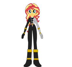 Size: 2443x2265 | Tagged: safe, artist:cam-and-sister-paint, derpibooru import, sunset shimmer, equestria girls, black ranger, kishiryu sentai ryusoulger, power rangers, power rangers dino fury, simple background, solo, transparent background