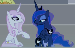 Size: 931x595 | Tagged: safe, derpibooru import, screencap, fleur-de-lis, junebug, princess luna, horse play, cropped