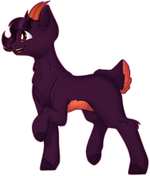 Size: 1168x1368 | Tagged: safe, artist:purplegrim40, derpibooru import, oc, oc only, pony, chest fluff, horns, raised hoof, raised leg, simple background, solo, transparent background