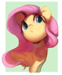 Size: 911x1099 | Tagged: safe, artist:dammmnation, derpibooru import, fluttershy, pegasus, pony, abstract background, female, green background, mare, simple background, solo