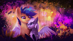 Size: 1920x1080 | Tagged: safe, artist:hierozaki, derpibooru import, oc, oc only, earth pony, pegasus, pony