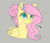 Size: 363x314 | Tagged: safe, fluttershy, pegasus, pony, aggie.io, alternate hairstyle, female, gray background, mare, simple background, solo