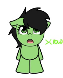 Size: 646x795 | Tagged: safe, artist:neuro, derpibooru import, oc, oc only, oc:anon filly, earth pony, pony, female, filly, foal, looking at you, open mouth, simple background, solo, white background