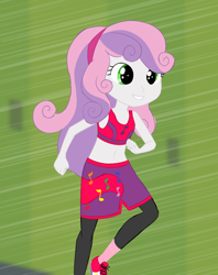Size: 1108x1400 | Tagged: safe, artist:unholyfidelity, derpibooru import, sweetie belle, equestria girls, crossover, exeron fighters, martial arts kids, martial arts kids outfits, running