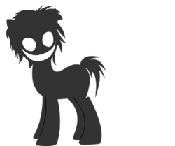 Size: 300x251 | Tagged: safe, artist:patrick macauley, derpibooru import, oc, oc only, pony, creepy, creepy smile, grin, silhouette, simple background, smiling, solo, sprite, transparent background, vector, welcome to ponyville