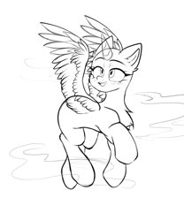 Size: 1000x1200 | Tagged: safe, artist:thieftea, derpibooru import, oc, alicorn, earth pony, pegasus, pony, unicorn, any gender, any race, any species, commission, horn, sketch, solo, wings, ych sketch, your character here