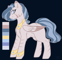 Size: 1503x1440 | Tagged: safe, artist:purplegrim40, derpibooru import, oc, oc only, hybrid, pegasus, zony, colored hooves, ear piercing, earring, female, jewelry, magical lesbian spawn, mare, offspring, parent:somnambula, parent:zecora, pegasus oc, peytral, piercing, smiling, solo, tail, tail wrap, wings