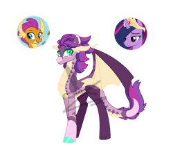 Size: 900x799 | Tagged: safe, artist:hypnoticmaster2003, derpibooru import, princess twilight 2.0, smolder, twilight sparkle, twilight sparkle (alicorn), oc, alicorn, dracony, dragon, hybrid, pony, the last problem, base used, dragoness, female, interspecies offspring, magical lesbian spawn, offspring, older, older twilight, parent:smolder, parent:twilight sparkle, screencap reference, simple background, transparent background