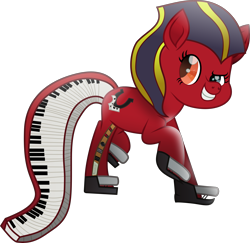 Size: 6211x6037 | Tagged: safe, artist:lincolnbrewsterfan, derpibooru import, oc, oc:nord stage, earth pony, pony, my little pony: the movie, .svg available, augmented, augmented tail, control panel, determination, determined, determined face, determined look, determined smile, earth pony oc, female, gray eyes, grin, heterochromia, horseshoes, inkscape, keyboard, mare, movie accurate, multicolored tail, musical instrument, nord pony, nord stage (piano), orange eyes, pedal, piano, piano pony, ponified, raised hoof, raised leg, red, regeneration, smiling, sustain pedal, tail, two toned mane, vector, what has science done