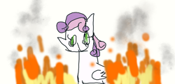 Size: 920x444 | Tagged: artist needed, safe, derpibooru import, sweetie belle, pegasus, pony, 1000 hours in ms paint, da muro, deviantart muro, female, filly, fire, foal, it came from deviantart, pegasus sweetie belle, simple background, solo, white background