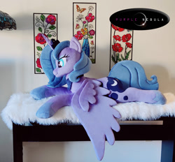 Size: 1280x1189 | Tagged: safe, artist:purplenebulastudios, derpibooru import, princess luna, pony, irl, photo, plushie, solo