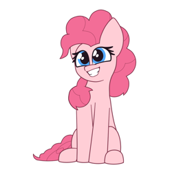 Size: 1080x1080 | Tagged: safe, artist:deltarainrum, derpibooru import, pinkie pie, earth pony, cute, diapinkes, simple background, smiling, solo