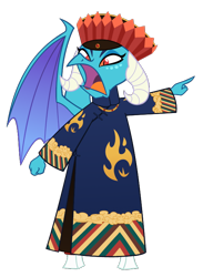 Size: 550x750 | Tagged: safe, artist:queencold, derpibooru import, princess ember, dragon, chinese dress, clothes, crown, dragoness, dress, female, flower pot-sole shoes, gem, jewelry, regalia, simple background, solo, transparent background