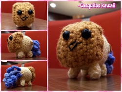 Size: 2730x2048 | Tagged: safe, artist:casquitos kawaii, derpibooru import, oc, oc:paper bag, earth pony, pony, amigurumi, crochet, handmade, paper bag, photo, plushie, solo