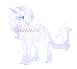 Size: 3100x2800 | Tagged: safe, artist:gigason, derpibooru import, oc, oc:razzle dazzle, pony, unicorn, leonine tail, obtrusive watermark, offspring, parent:double diamond, parent:rarity, parents:diamond duo, simple background, solo, tail, transparent background, watermark