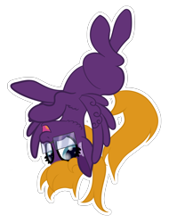 Size: 1980x2604 | Tagged: safe, artist:justapone, derpibooru import, oc, oc only, oc:brainstorm (alexdti), pegasus, pony, cheek fluff, colored, colored pupils, colored wings, ear fluff, ears, eyelashes, feathered wings, februpony, female, glasses, looking at you, mare, open mouth, open smile, pegasus oc, simple background, smiling, smiling at you, solo, spread wings, transparent background, upside down, wings