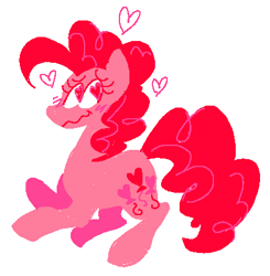 Size: 409x418 | Tagged: safe, ponerpics import, pinkie pie, earth pony, pony, /pnk/, aggie.io, blushing, female, heart, heart eyes, mare, simple background, smiling, solo, white background, wingding eyes