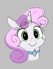 Size: 178x232 | Tagged: safe, artist:hattsy, ponerpics import, sweetie belle, pony, unicorn, aggie.io, female, filly, foal, implied rarity, jewelry, lowres, mare, necklace, simple background, smiling