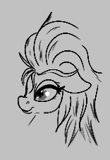 Size: 156x226 | Tagged: safe, ponerpics import, oc, oc only, pony, aggie.io, female, lowres, mare, monochrome, simple background, smiling