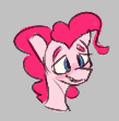 Size: 109x111 | Tagged: safe, ponerpics import, pinkie pie, earth pony, pony, aggie.io, blushing, female, lowres, mare, simple background, smiling