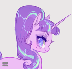 Size: 823x792 | Tagged: safe, artist:costly, derpibooru import, starlight glimmer, pony, unicorn, equal cutie mark, horn, long horn, s5 starlight, smiling, solo