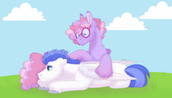 Size: 1280x732 | Tagged: safe, artist:itstechtock, derpibooru import, oc, oc only, oc:bedhead, oc:swift wing, pegasus, pony, glasses, lying down, male, prone, stallion