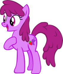 Size: 2261x2652 | Tagged: safe, artist:thebosscamacho, derpibooru import, berry punch, berryshine, earth pony, pony, .svg available, female, full body, high res, hoof on chest, hooves, mare, open mouth, open smile, simple background, smiling, solo, standing, tail, transparent background, vector