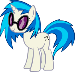 Size: 2500x2399 | Tagged: safe, artist:thebosscamacho, derpibooru import, dj pon-3, vinyl scratch, pony, unicorn, .svg available, female, full body, high res, hooves, horn, mare, simple background, smiling, solo, standing, tail, transparent background, two toned mane, two toned tail, vector