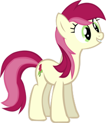 Size: 2278x2633 | Tagged: safe, artist:thebosscamacho, derpibooru import, roseluck, earth pony, pony, .svg available, female, full body, grin, high res, hooves, mare, simple background, smiling, solo, standing, tail, transparent background, two toned mane, two toned tail, vector
