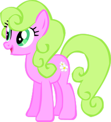 Size: 2346x2557 | Tagged: safe, artist:thebosscamacho, derpibooru import, daisy, flower wishes, earth pony, pony, .svg available, female, full body, high res, hooves, mare, open mouth, open smile, simple background, smiling, standing, tail, transparent background, vector