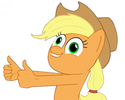 Size: 720x576 | Tagged: safe, artist:piemations, derpibooru import, edit, applejack, earth pony, pony, approval, approved, background removed, friendship is violence, kek, not a vector, parody, simple background, suddenly hands, thumbs up, top kek, transparent background