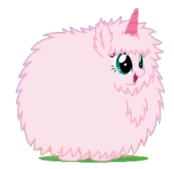 Size: 318x309 | Tagged: safe, artist:mixermike622, derpibooru import, edit, oc, oc:fluffle puff, background removed, fake horn, not a vector, pink fluffy unicorns dancing on rainbows, simple background, transparent background